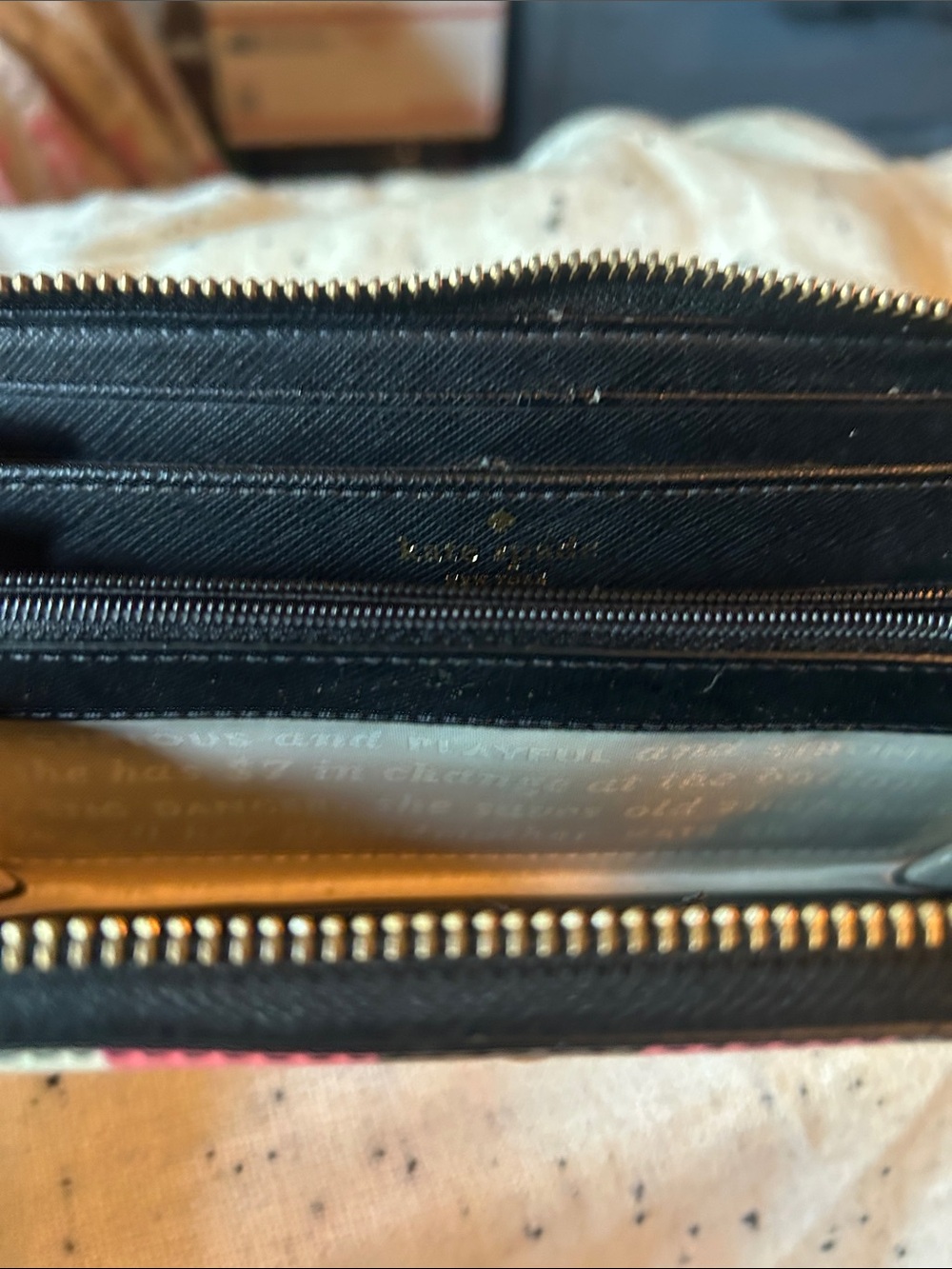 Kate spade Pink, Navy & Yellow Stripe Zip-Around Wallet - Picture 7 of 9